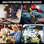 Men's Touchscreen Utility Work Gloves, Yellow