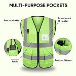 TICONN High Visibility Reflective Safety Vest, Green