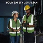 TICONN High Visibility Reflective Safety Vest, Green