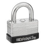 Brinks 40mm Keyed Steel Padlock - Chrome Plated