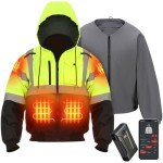 Men's Heated Safety Jacket with High Visibility