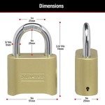 Master Lock Brass Combo Padlock for Outdoor Use