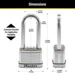 Heavy Duty Outdoor Padlock - 2 Pack Keyed-Alike