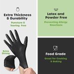 100 Count Black Nitrile Disposable Gloves, Medium