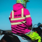 HiVis Pink USA Flag Safety Hoodie for Men
