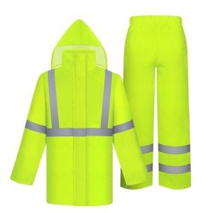 High-Visibility Waterproof Rain Jacket and Pants Set