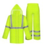 High-Visibility Waterproof Rain Jacket and Pants Set
