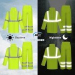 High-Visibility Waterproof Rain Jacket and Pants Set