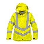 Women's Hi Vis Waterproof Rain Jacket - Yellow