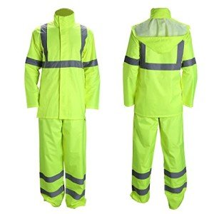 High Visibility Rain Suit with Hood - Lime 2XL/3XL