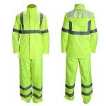 High Visibility Rain Suit with Hood - Lime 2XL/3XL