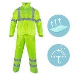 High Visibility Rain Suit with Hood - Lime 2XL/3XL