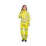 Women's Hi Vis Waterproof Rain Jacket - Yellow