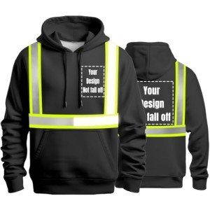 Custom Logo High Visibility Reflective Safety Hoodie