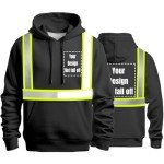 Custom Logo High Visibility Reflective Safety Hoodie