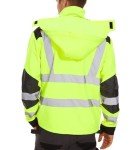 Men's Waterproof High-Visibility Reflective Jacket - Yellow