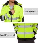 Men's Waterproof High-Visibility Reflective Jacket - Yellow