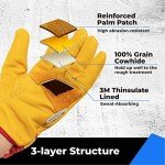 Winter Leather Work Gloves with Thinsulate Lining