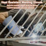 Heat-Resistant Leather Welding Gloves for Outdoor Use