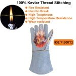 Heat-Resistant Leather Welding Gloves for Outdoor Use