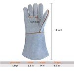 Heat-Resistant Leather Welding Gloves for Outdoor Use