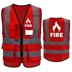 Fire Safety Vests with Pockets and Zipper
