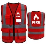 Fire Safety Vests with Pockets and Zipper