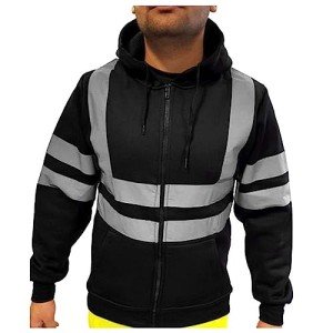 Hi-Vis Safety Hoodies for Men - Windbreaker Jacket