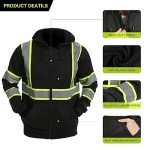 Men's High Visibility Reflective Hoodie with Zipper