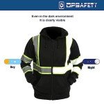 Men's High Visibility Reflective Hoodie with Zipper