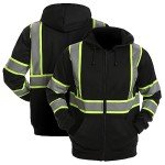 Men's High Visibility Reflective Hoodie with Zipper