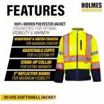 Hi-Vis Yellow Waterproof Softshell Jacket, Large