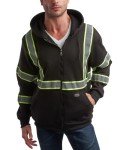 High Visibility Men's Fleece Safety Hoodie - Black