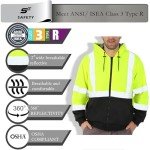 High-Visibility Fleece-Lined Safety Hoodie for Men