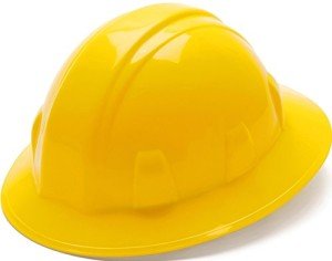 Yellow Pyramex Full Brim Hard Hat - Medium