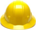 Yellow Pyramex Full Brim Hard Hat - Medium