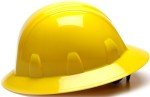 Yellow Pyramex Full Brim Hard Hat - Medium