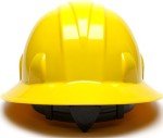 Yellow Pyramex Full Brim Hard Hat - Medium