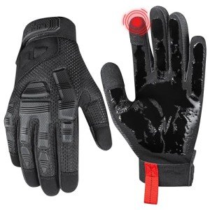 NoCry Heavy Duty Impact Mechanic Gloves for Men