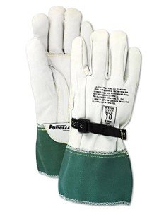 Leather Electricians Gloves with Pull Strap & Buckle