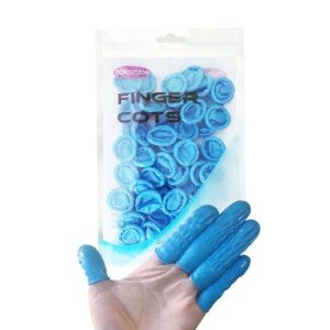 Large Blue Disposable Nitrile Finger Cots - 100 pcs