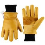 Warm Waterproof Leather Work Gloves for Men
