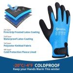 Waterproof Winter Work Gloves with Grip - Blue