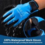 Waterproof Winter Work Gloves with Grip - Blue