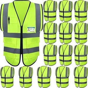 15 Pcs High Visibility Reflective Safety Vests