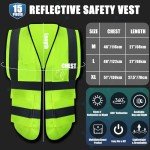 15 Pcs High Visibility Reflective Safety Vests