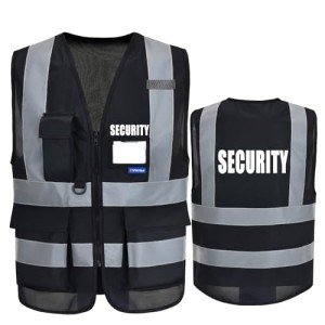 Black Reflective Safety Vests with 7 Pockets