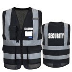 Black Reflective Safety Vests with 7 Pockets