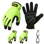 DULFINE Hi-Vis Work Gloves for Men - 3 Pairs