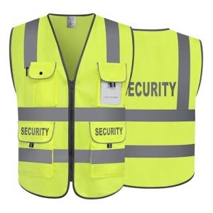 Hi-Vis Security Vest with 9 Pockets, ANSI Compliant